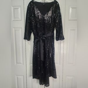 🩷 Formal Lane Bryant Black Sequin Dress Size 14/16 🩷